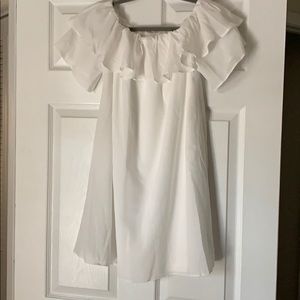 White ruffled top dress